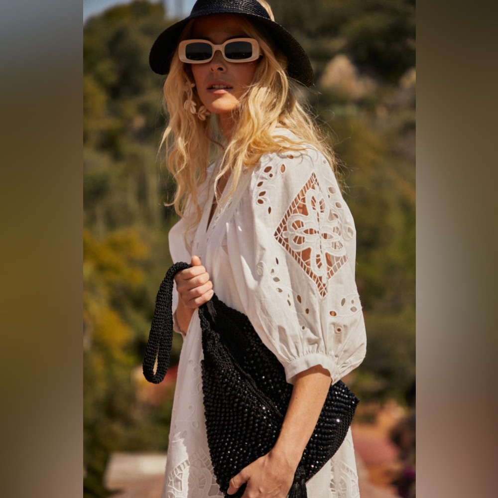 Hunter Bell White Eyelet Dress M